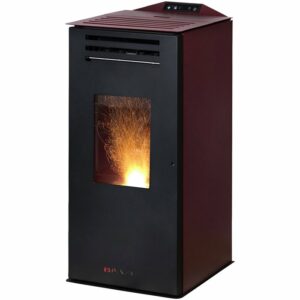 Poêle à pellets BLAZE ANNA, 6,33 kw, WiFi activé – noir/bourgogne