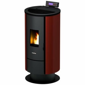 Poêle à pellets FREEPOINT Flute, 6,5 kw, compatible WiFi – noir/bourgogne